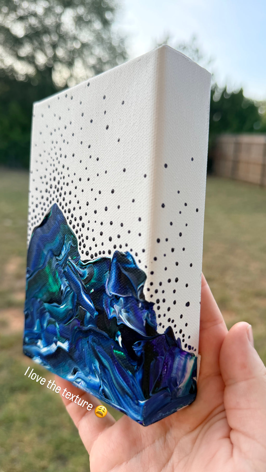Abstract Marbled and Textured Mountains in Teal, Blue and Green - Original Painting