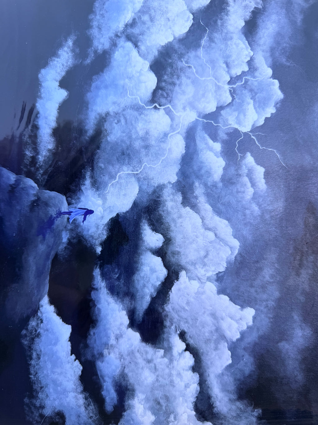 Girl Facing Storm Clouds - Print