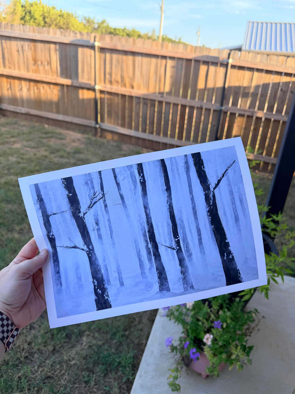 Quiet Snowy Forest with Fog Drifting In - Print