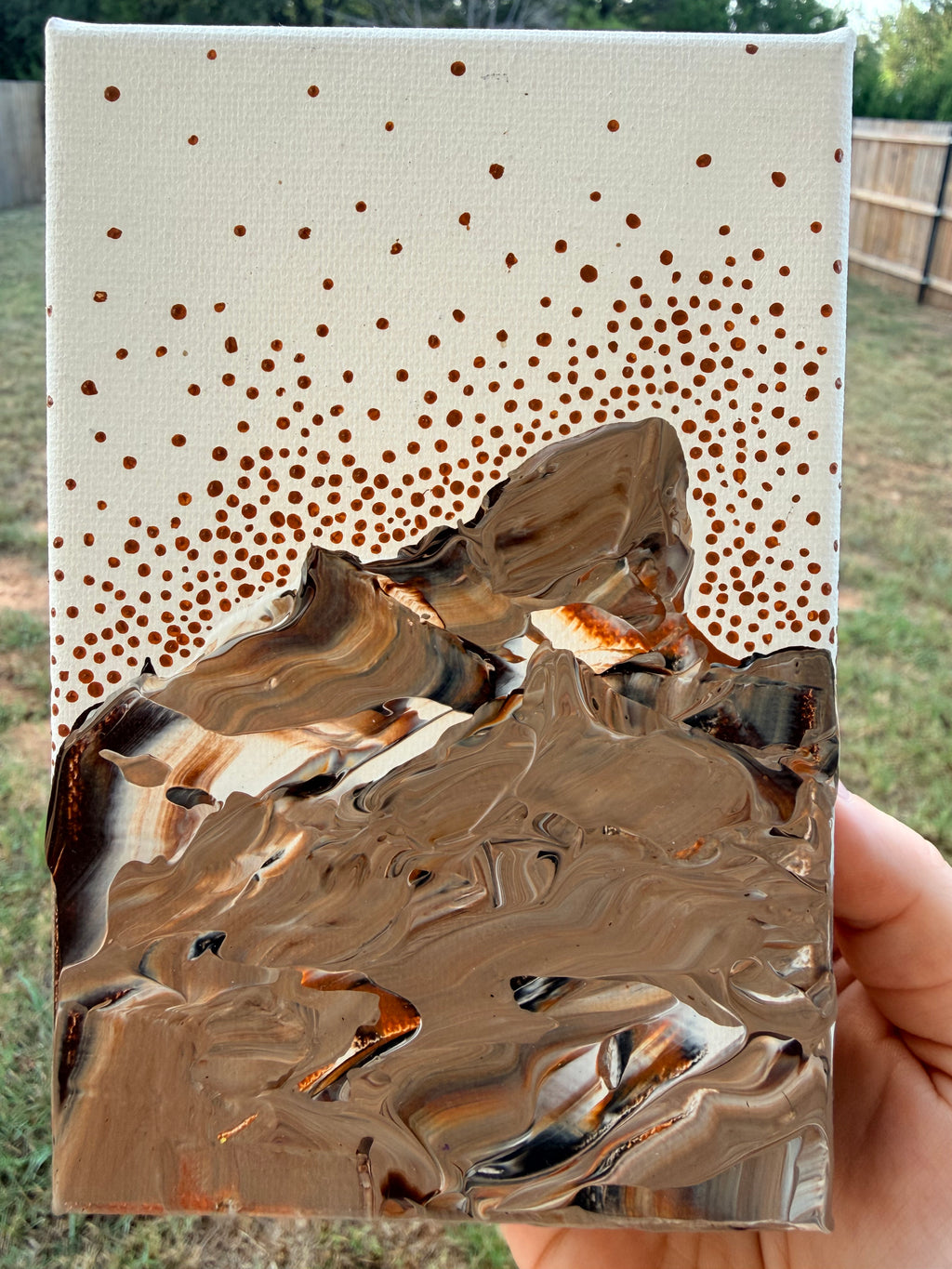 Abstract Marbled and Textured Mountains - Original Painting