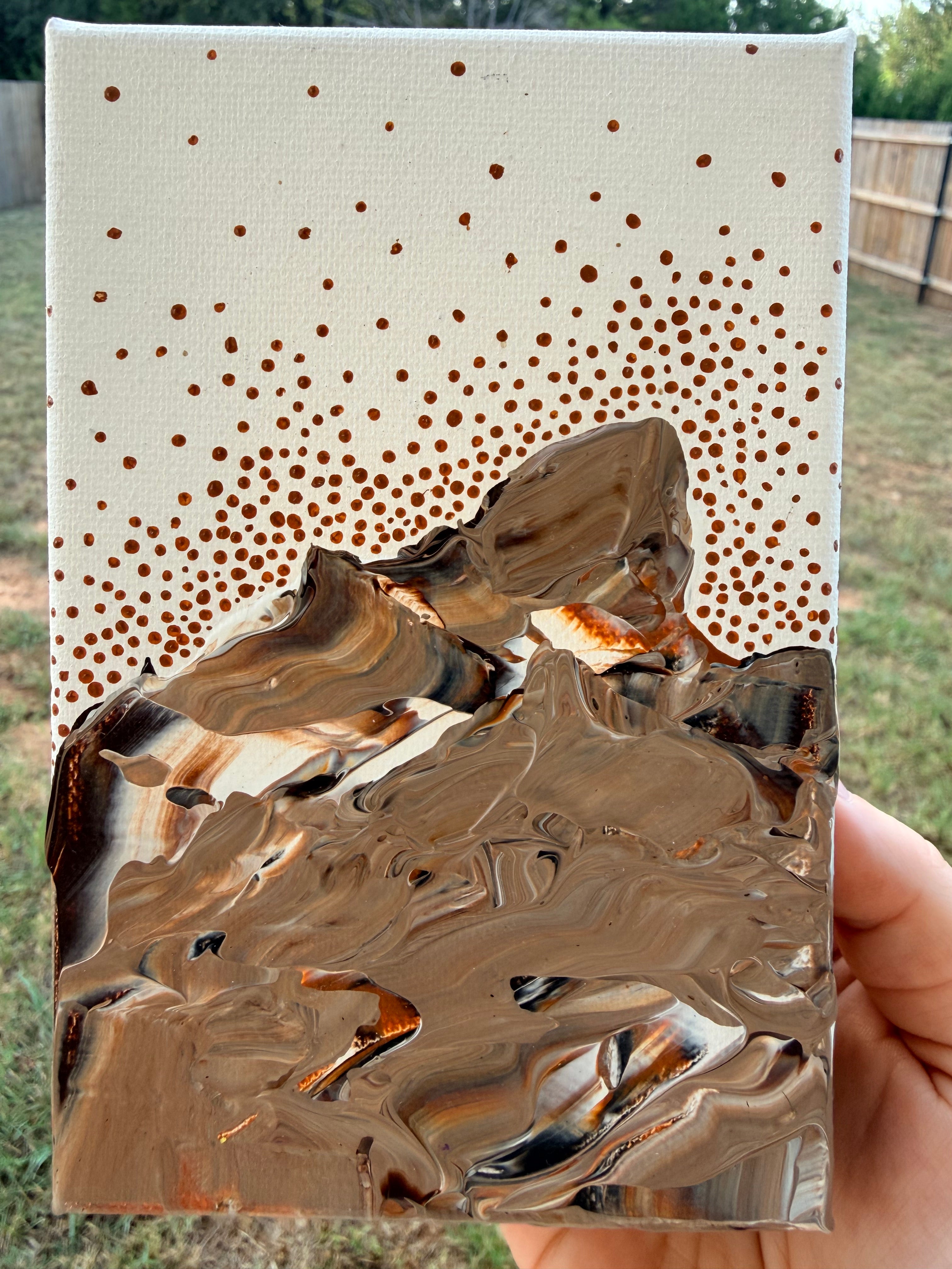 Abstract Marbled and Textured Mountains - Original Painting