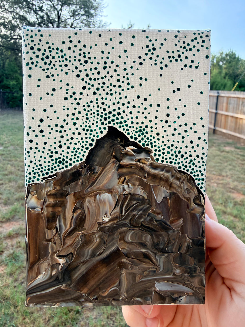 Abstract Marbled and Textured Mountains - Original Painting