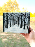 Winter Forest Scene With Arching Branches - Original Painting