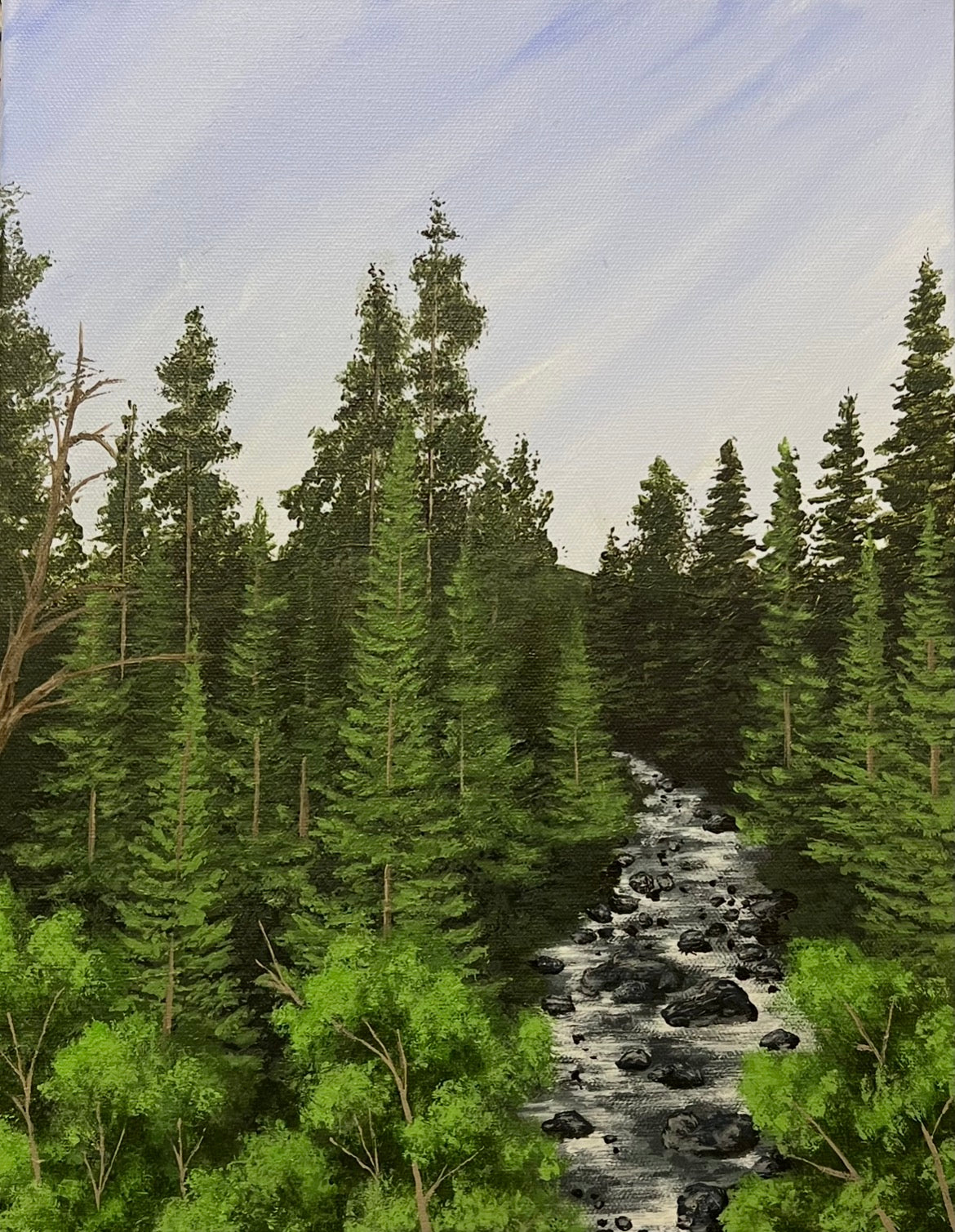 River Through The Pines - Original Painting