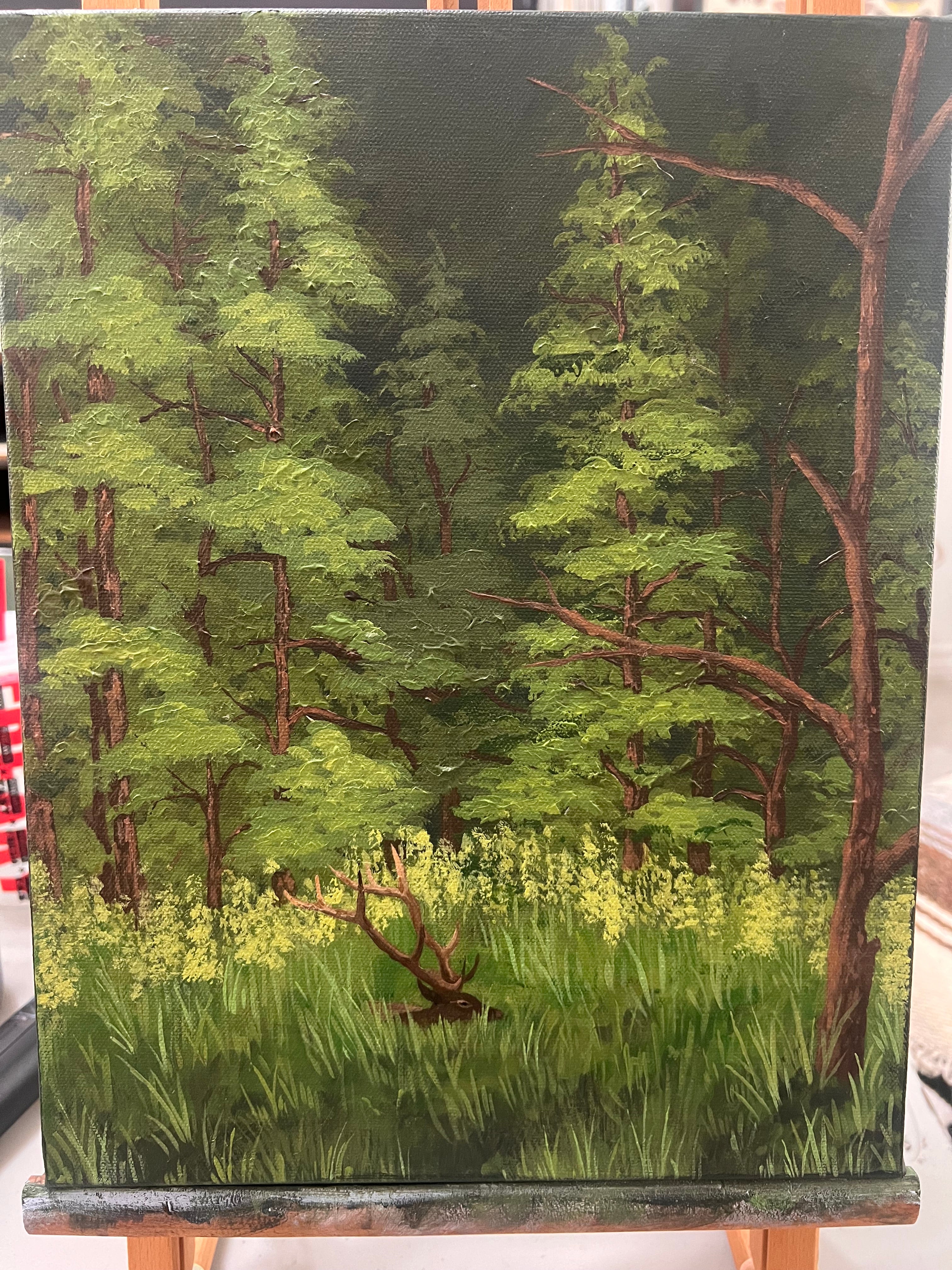 Elk In A Meadow - Original Painting