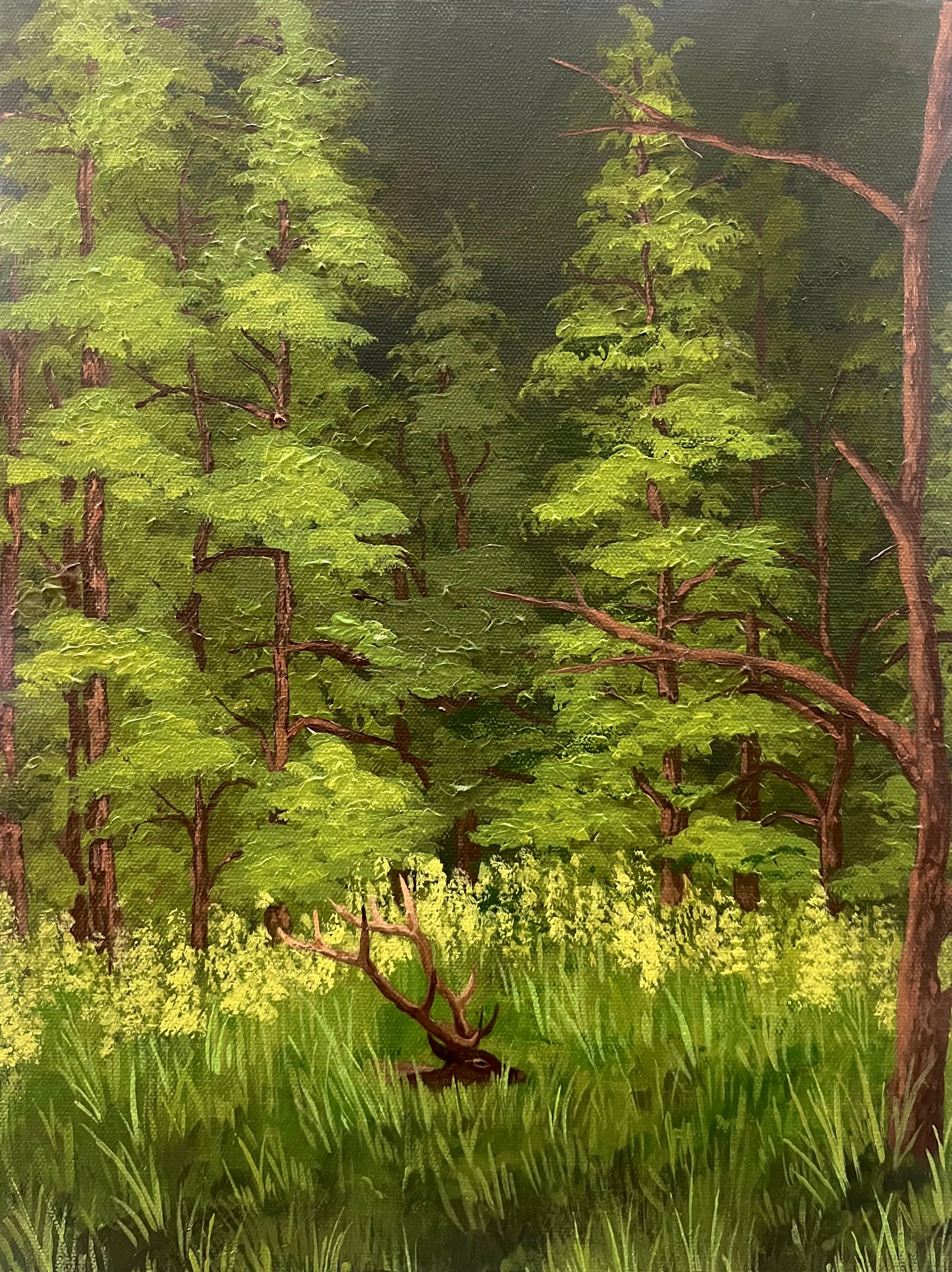Elk In A Meadow - Original Painting